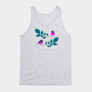 Pink robin on a tree branch Tank Top